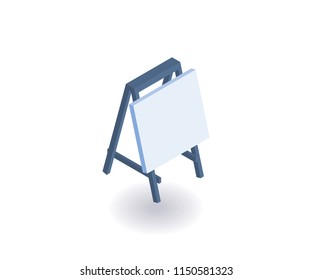 Drawing board isometric icon. Vector 3D illustration for web design.