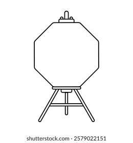 Drawing board. Minimalistic vector illustration featuring a blank canvas on a wooden easel, perfect for artistic design concepts.