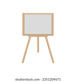 A drawing board. Wooden easel on legs. An accessory for children s creativity. Vector illustration isolated on a white background