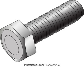 Drawing of a bolt on a white background, vector
