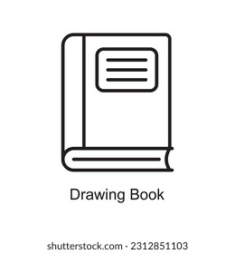 Drawing Book Outline Icon Design illustration. Art and Crafts Symbol on White background EPS 10 File