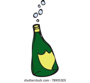 Drawing of bottle of champagne