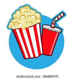 Drawing a box of popcorn and a glass of soda