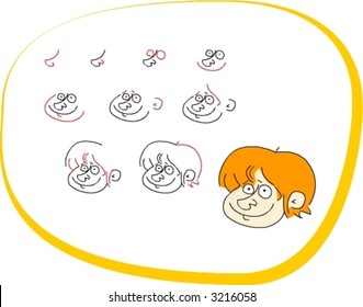 Drawing a boy  head - See my portfolio for more great images and vectors!