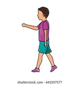 drawing boy kid walking avatar