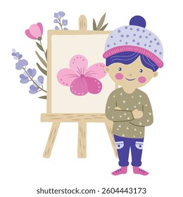 drawing boy vector illustrations on the white background