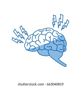 drawing brain human headache pain sick organ