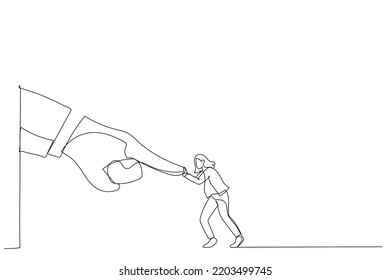 Drawing brave businesswoman fight