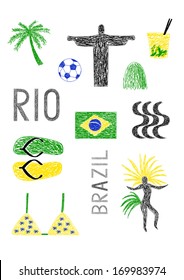 drawing of brazil symbols