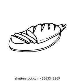 drawing of bread loaf icon illustration