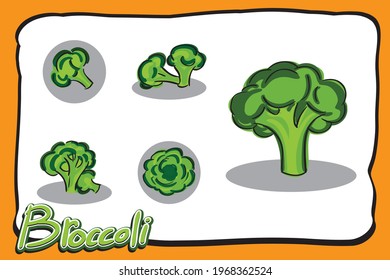 Dibujando brócoli sobre fondo blanco. ilustración a mano del Vector Blanco de las verduras en dibujos animados estilo plano simple.