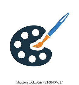 Dibujo, pincel, icono de arte. Diseño vectorial simple editable aislado en un fondo blanco.