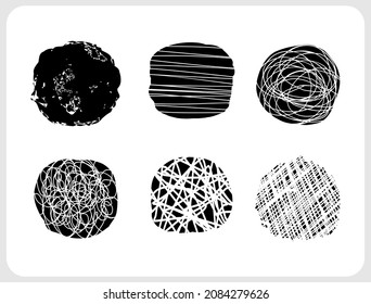 drawing brush for design use. Hand drawn paint set. Abstract scribble lines, black element in vector illustration.