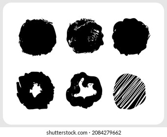 drawing brush for design use. Hand drawn paint set. Abstract scribble lines, black element in vector illustration.