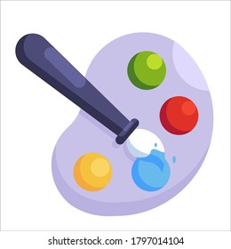 drawing brush flat education icon