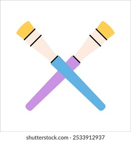 Drawing Brush Icon Cartoon Flat Design Style Illustration