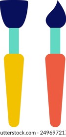 Drawing Brushes Accessories Vector Illustration