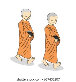 drawing  Buddhism monk cartoon 