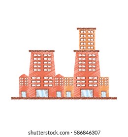 drawing building contemporary city vector illustration eps 10