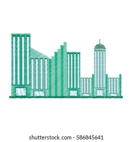 drawing building facade college vector illustration eps 10