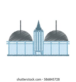 drawing building shopping mall vector illustration eps 10
