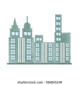 drawing building skyscraper icon vector illustration eps 10