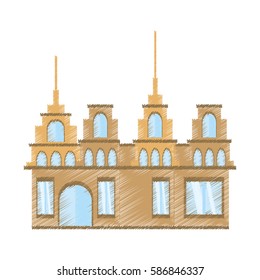 drawing building trendy structure vector illustration eps 10