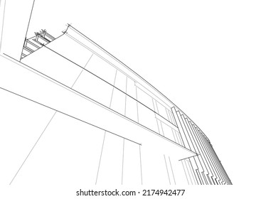 Dibujo de una ilustración vectorial de construcción
