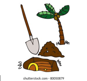 Drawing of buried treasure