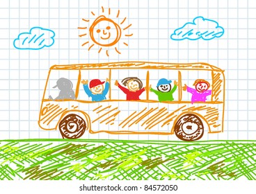 8,642 Bus kids drawing Images, Stock Photos & Vectors | Shutterstock