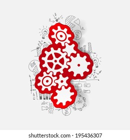 Drawing business formulas: cogwheel
