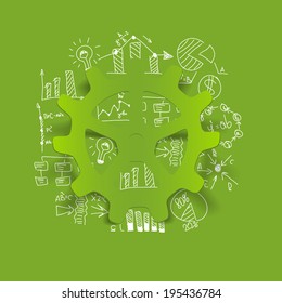 Drawing business formulas: cogwheel