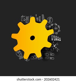 Drawing business formulas: cogwheel