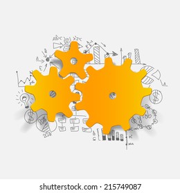 Drawing business formulas: cogwheel