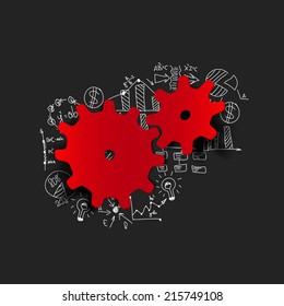 Drawing business formulas: cogwheel