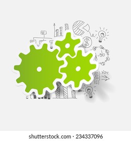 Drawing business formulas: cogwheel