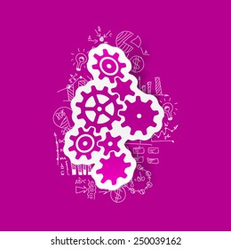 Drawing business formulas: cogwheel