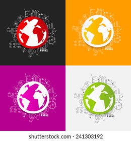 Drawing business formulas: globe