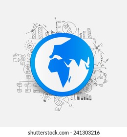 Drawing business formulas: globe