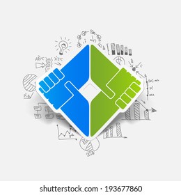 Drawing business formulas: handshake