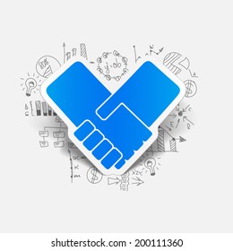 Drawing business formulas: handshake