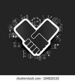 Drawing business formulas: handshake