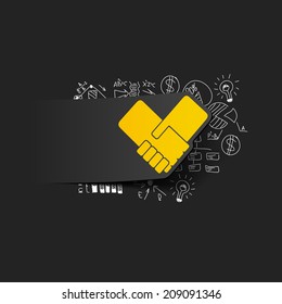 Drawing business formulas: handshake