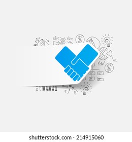 Drawing business formulas: handshake