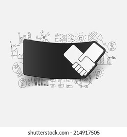 Drawing business formulas: handshake