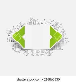 Drawing business formulas: handshake