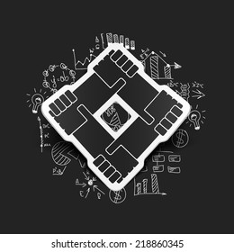 Drawing business formulas: handshake