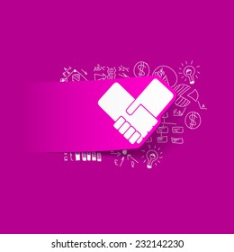 Drawing business formulas: handshake