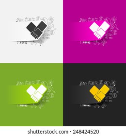 Drawing business formulas: handshake