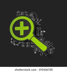 Drawing business formulas: magnifier